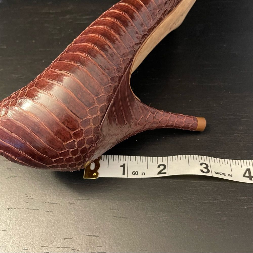 Loeffler Randall Brown Red Snakeskin Pointed Toe 3 Inch Heels Women’s Size 9.5 - Picture 7 of 7